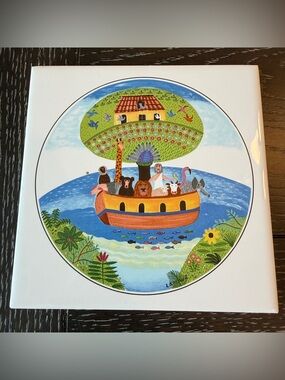 Villeroy & Boch Tile Trivet Noah's Ark Made In Germany 6x6”